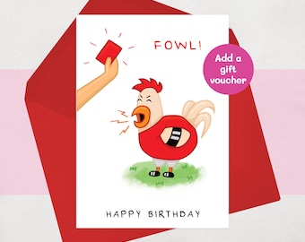 Football Pun Birthday Card | Funny Dad Joke, For Him | Soccer Fan Friend