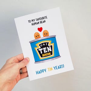 Funny 10th Tin Anniversary Card For Husband, Wife | Tin Wedding Gift | 10 Years Married bild 2