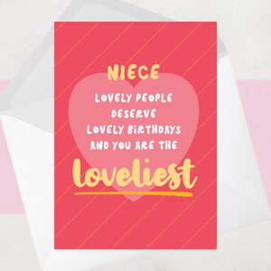 Carte d'anniversaire nièce pour la plus belle nièce - carte d'anniversaire sincère et jolie rose pour nièce - spéciale préférée