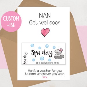 || de la carte Get Well || personnalisés || de bons d’achat Get Well Soon Gift || || cadeaux Cheer Up Coupon