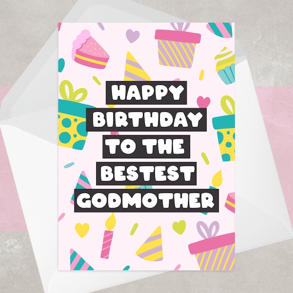 Godmother Birthday Card | Special Birthday Card for Godmother, for Godmum | Happy Birthday to the best Godmother | Card and Gift Voucher