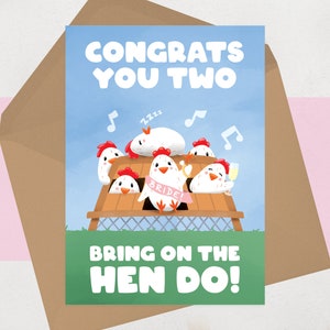 Funny Engagement Card | You&#39;re Engaged when&#39;s the Hen Do | Cheeky Hengagement Card | For her
