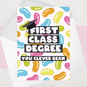carte de remise de diplôme de première classe | Carte de félicitations avec distinction de 1re classe | Masters | Chapeau en carton mortier
