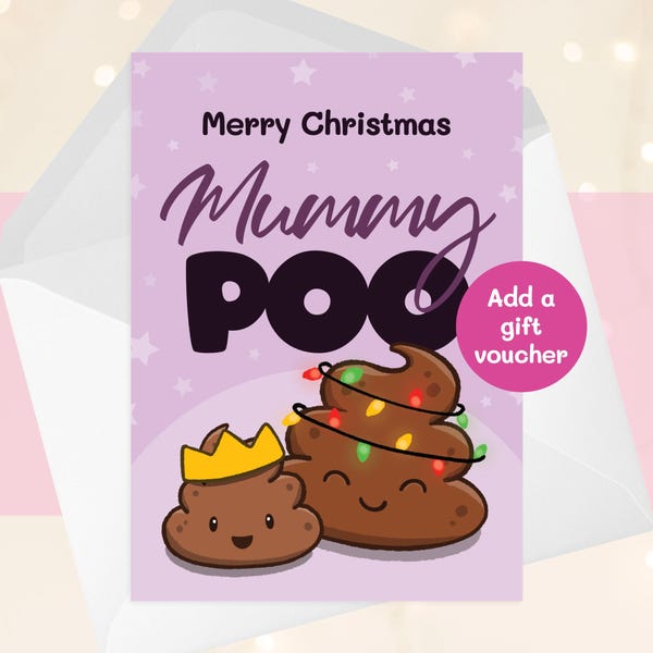 Funny Christmas Card for Mum | Mummy Poo Xmas Card | From the Kids