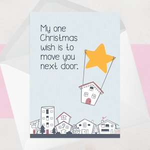 Carte de Noël sincère pour un ami au long cours - Carte de Noël et chèque-cadeau déménagez chez vous d'à côté - Across the Miles - Vous nous manquez ce Noël