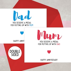 Carte d'anniversaire drôle pour les parents | Pour maman et papa | Belle-mère, beau-père | Audacieux, recto-verso | Personnalisé | Carte d'anniversaire et cadeau