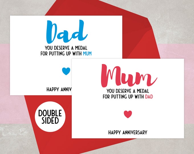 Ruby Wedding Anniversary Card for Her, for Him, for Wife, for Husband ...