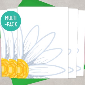 Pack de cartes Daisy avec enveloppes | Cartes de note | Blanc pour toute occasion | Art floral | Carte texturée | Bundle, Multipack