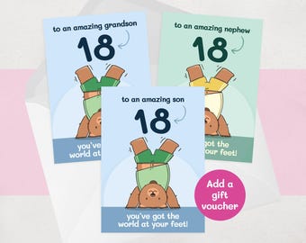 Personalised 18th Birthday Card for Son, Grandson, Nephew: Eighteen (For Him)
