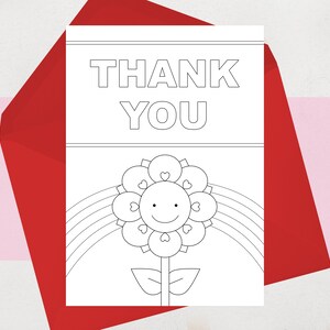 Carte de remerciement Colour In des enfants, des enfants | Coloriage DIY Carte de remerciement pour enseignant, travailleur de maternelle, grands-parents, tante, oncle