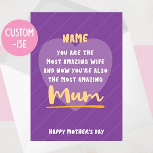 Première carte de fête des mères pour une nouvelle maman - Carte de fête des mères personnalisée pour femme, dès le bébé - Meilleure maman et femme