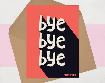 Funny Retirement Card: Typographic Goodbye Card for New Adventures
