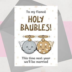 Carte de Noël fiancé - carte de Noël drôle et mignonne pour fiancé - Cette fois l'année prochaine, nous serons mariés