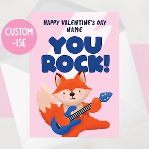 Carte de Saint-Valentin musique pour elle, petite amie, femme - musicienne, guitare, rock roll, festival, concert - carte de Saint-Valentin rock personnalisée