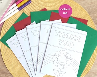 Colouring Thank You Cards from kids | Personalised DIY Gift for Teacher