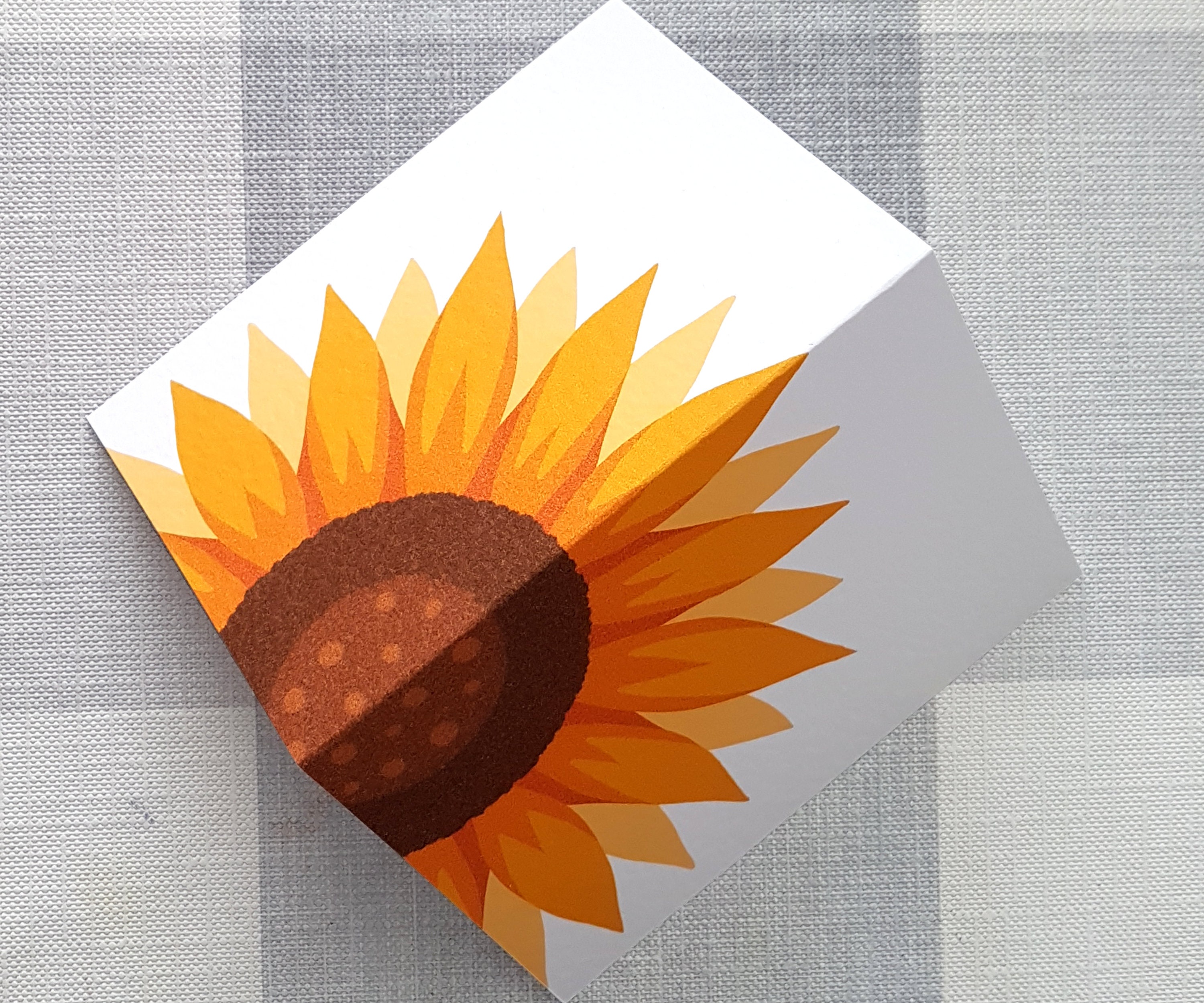 Sunflower Note Card: Floral Art, Textured Card With Green Envelope - Etsy