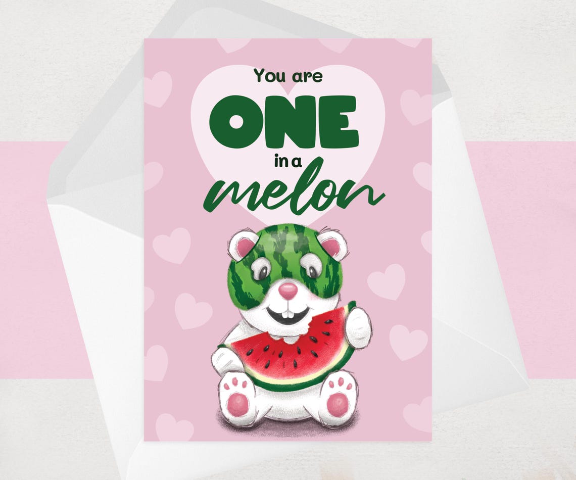 Personalized Anniversary Card: Funny Watermelon Bear Design - One in a ...