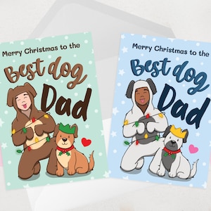Dog Dad Christmas Card from the Dog - Best Dog Dad - Puppy, Labrador, Spaniel - Funny, Cute Xmas Cards from the Pet