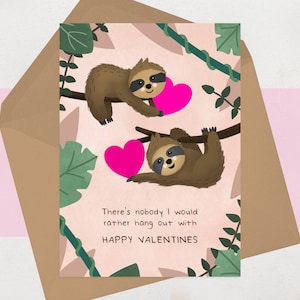 Carte de Saint-Valentin paresseuse pour lui, pour elle - jolie carte de Saint-Valentin illustrée pour quelqu'un de spécial - petit ami, petite amie, mari, femme