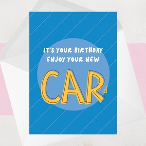 Carte d'anniversaire coquine pour fils, pour fille - Cartes d'anniversaire drôles pour lui ou pour elle - Nouvelle voiture (d)