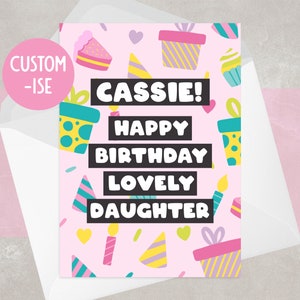 Personalised Birthday Card for Daughter: With Personalised Message/Fun Gift Voucher Option