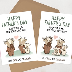 Papa et grand-père carte de fête des pères, grand-père | Jolie carte mixte pour la fête des pères, de la part des enfants, des petits-enfants | Amusant, personnalisé