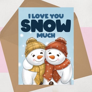 Carte de Noël Je t'aime pour mari, femme, petit ami, petite amie, quelqu'un de spécial - Jolie carte illustrée et bon cadeau pour lui, pour elle