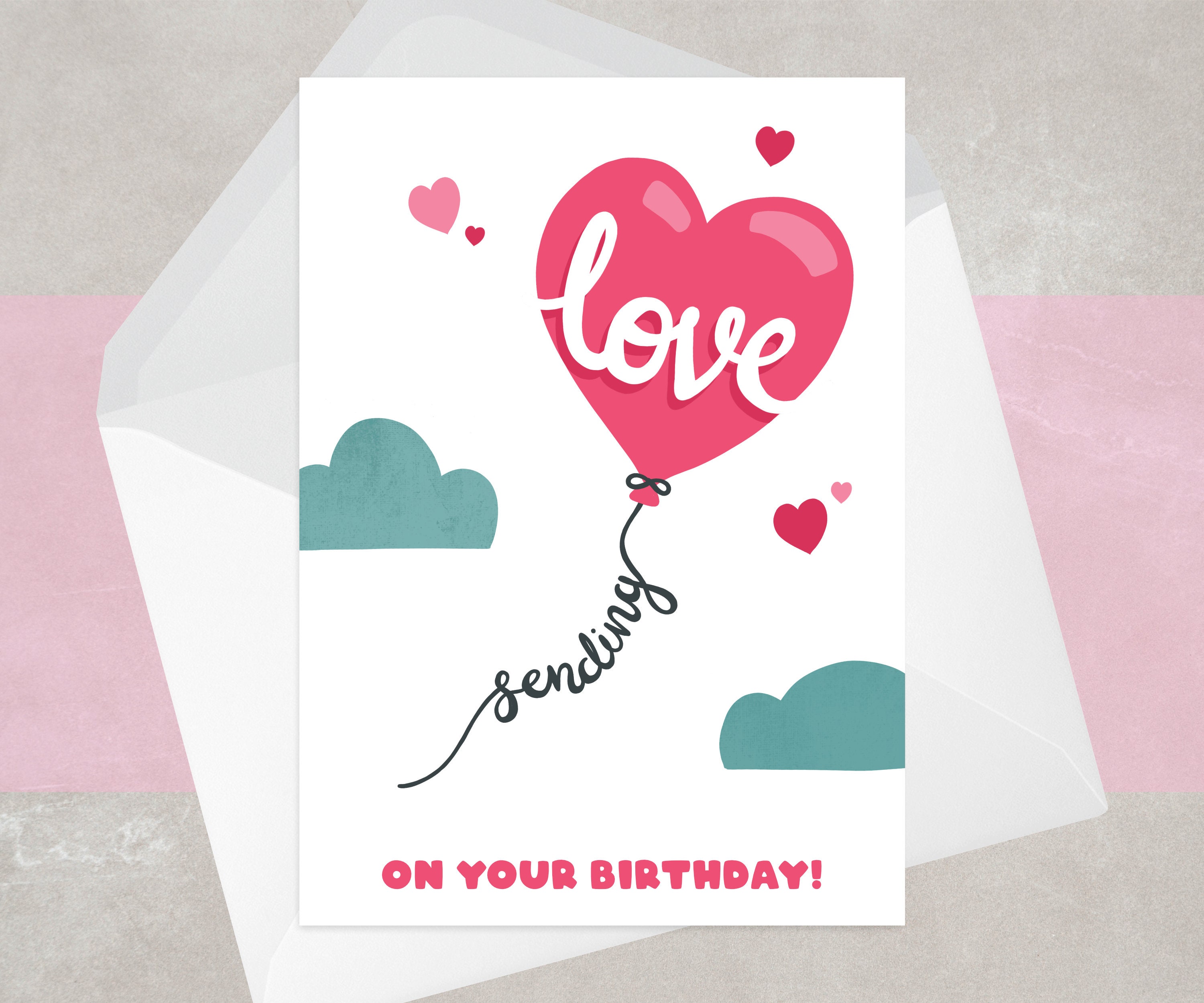 Sending Love Birthday Card for Female Friend From Afar - Etsy UK