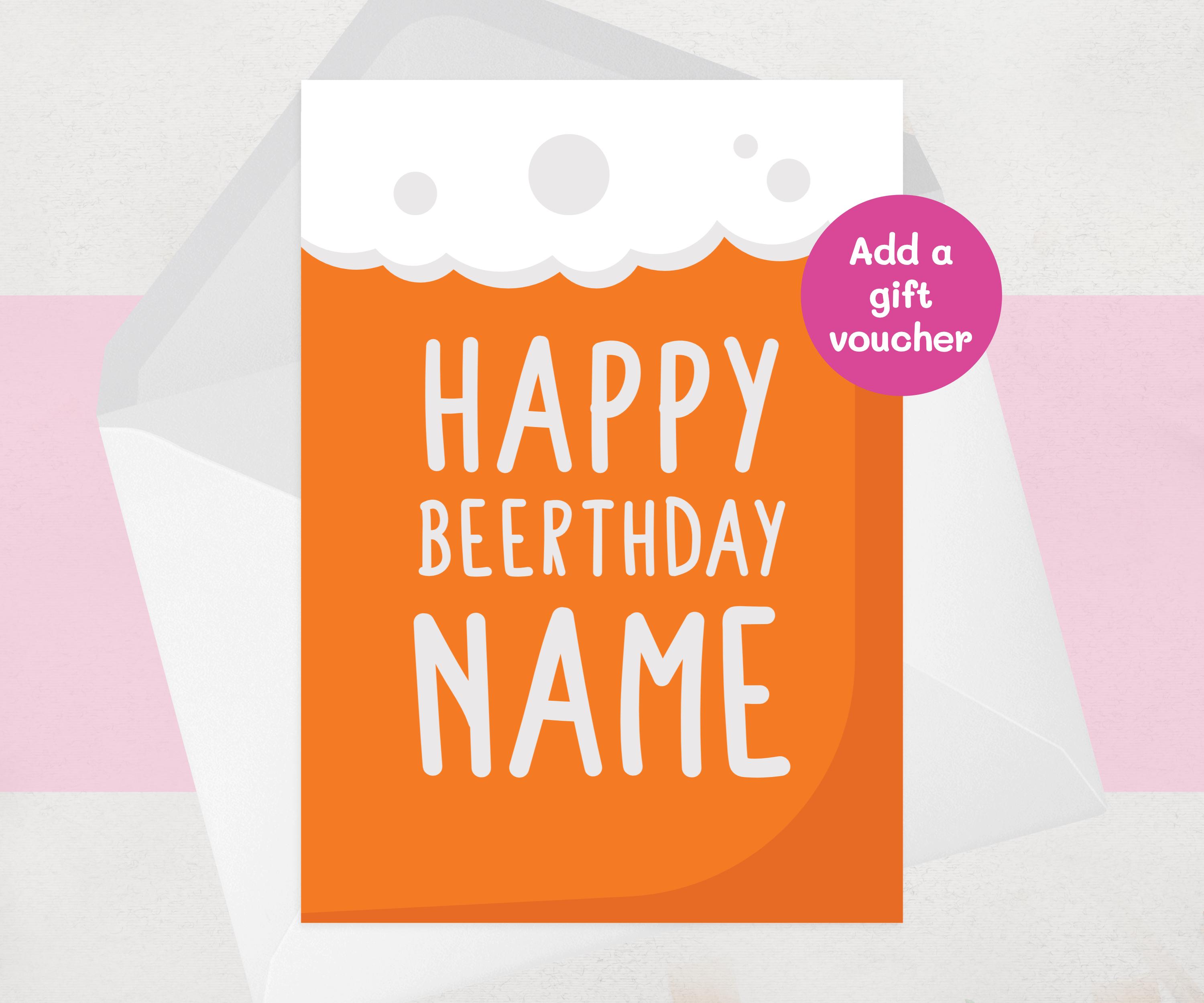 Personalised Beer Birthday Card for Him: Craft Beer, Lager, Ale - Happy  Beerthday Pun - Etsy