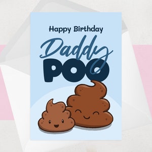 Carte d'anniversaire papa caca pour papa - carte caca mignonne drôle - des enfants - du fils - de la fille