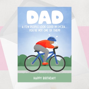 Drôle de carte d’anniversaire de cyclisme pour papa, Lycra, MAMIL | Carte d’anniversaire de papa vélo effronté