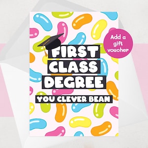 Carte de remise des diplômes de première classe : Clever Bean, 1ère classe félicitations