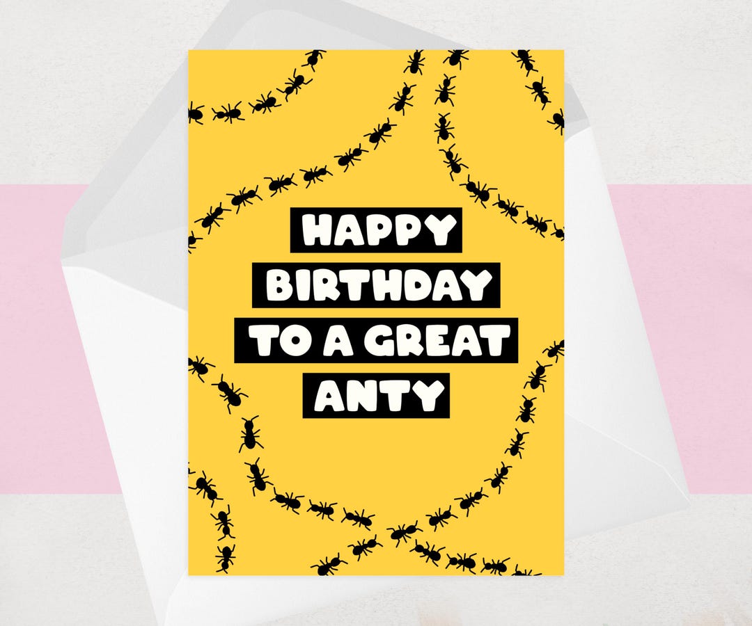 Funny Ant Birthday Card for Auntie/aunty - Etsy