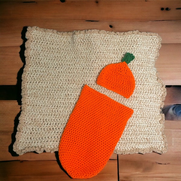 Newborn carrot crochet costume crochet cocoon