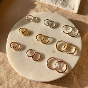 Mini Hoop Earrings (10mm, 12mm, 15mm, 17mm), Sterling Silver, Gold, Rose Gold, Sleeper Hoop Earrings, Small Hoop Earrings, Huggie Earrings