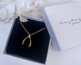 Elegant Gold Wishbone Necklace // Lucky Gold Vermeil Wishbone // Gold Wishbone Pendant Necklace // Lucky Necklace // Good Luck