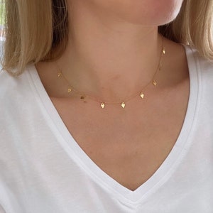 Tiny Multiple Diamond Charm Necklace // Gold Charm Necklace // 18k Gold Filled Multiple Diamond Charm Necklace // Charm Necklace//