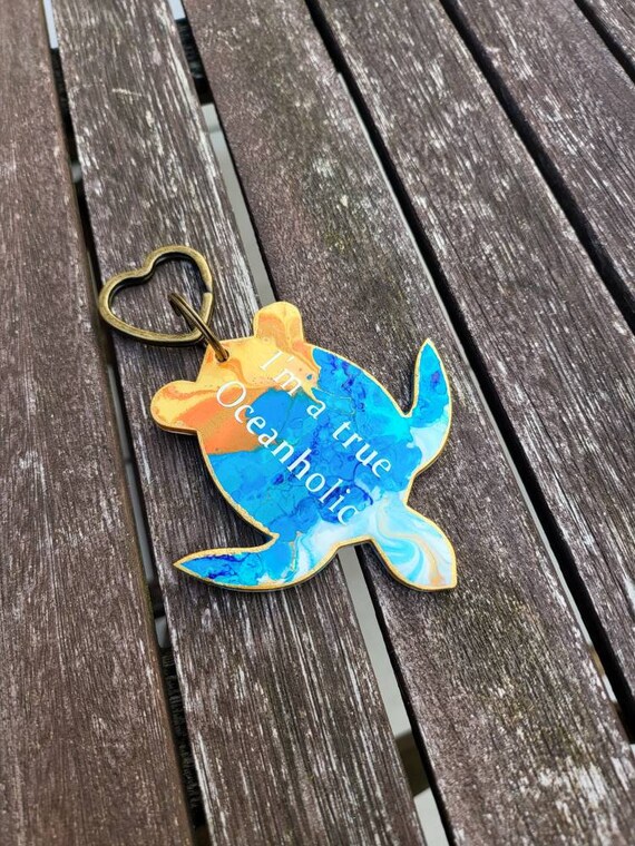 Portachiavi A Forma Di Tartaruga Marina - 15,2 Cm - 5 Ganci In Acciaio - Prodotto In USA - Decorazione Da Parete Costiera