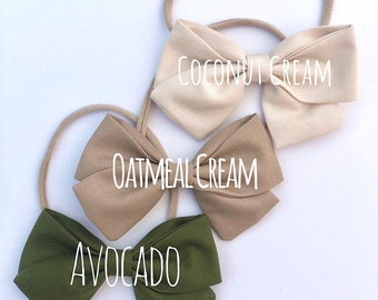 Coconut Cream, Oatmeal Cream, Avocado Sailor Bow