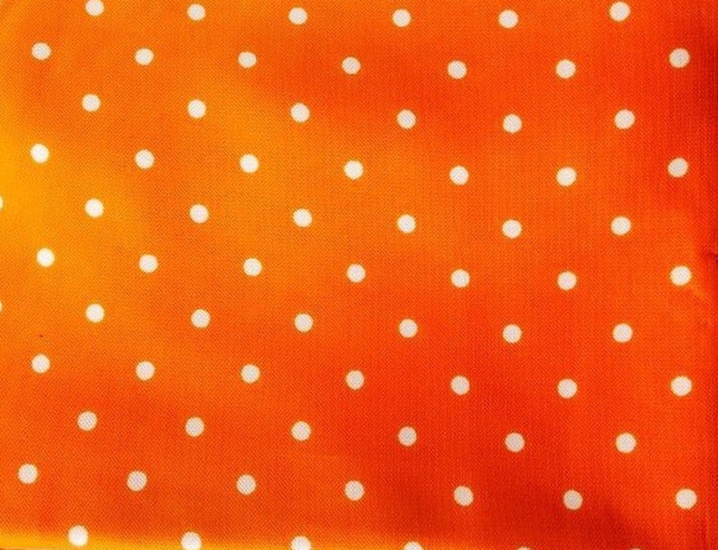 Silk Crepe Orange Polka Dot Fabric Vintage Silk Fabric Etsy