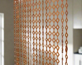 Cortina de puerta con cuentas de madera hechas a mano - Separador de ambientes estilo boho