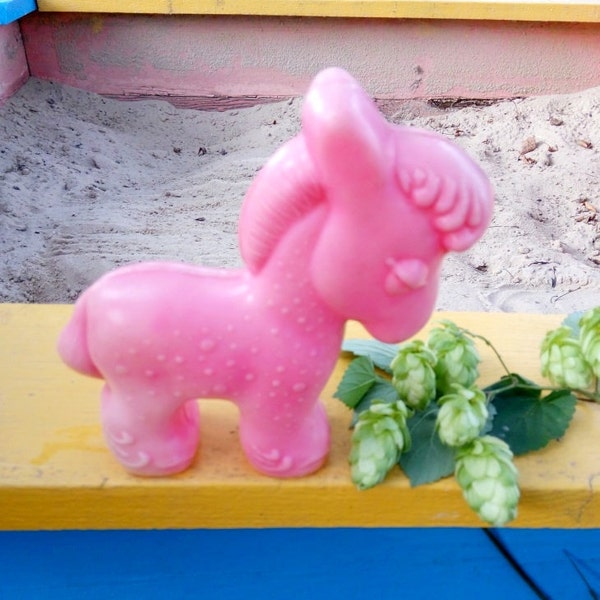 Vintage plastic donkey - Old children's toys burro - Children's toys 80's - Ukrainian seller