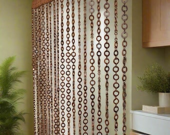 Custom Size Wooden Bead Door Curtains - Handcrafted Boho Home Decor