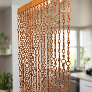 Wooden Bead Curtains for Farmhouse decor - Nature Handcrafted vintage curtains - New Home gift - Boho curtain for an inviting entryway