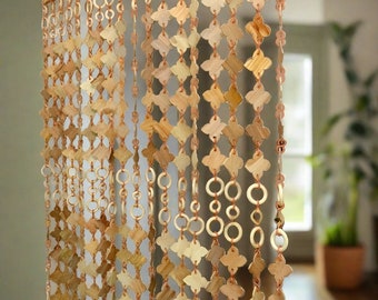 Rustic Charm: Wooden Beaded Door Curtains for an Inviting Entryway
