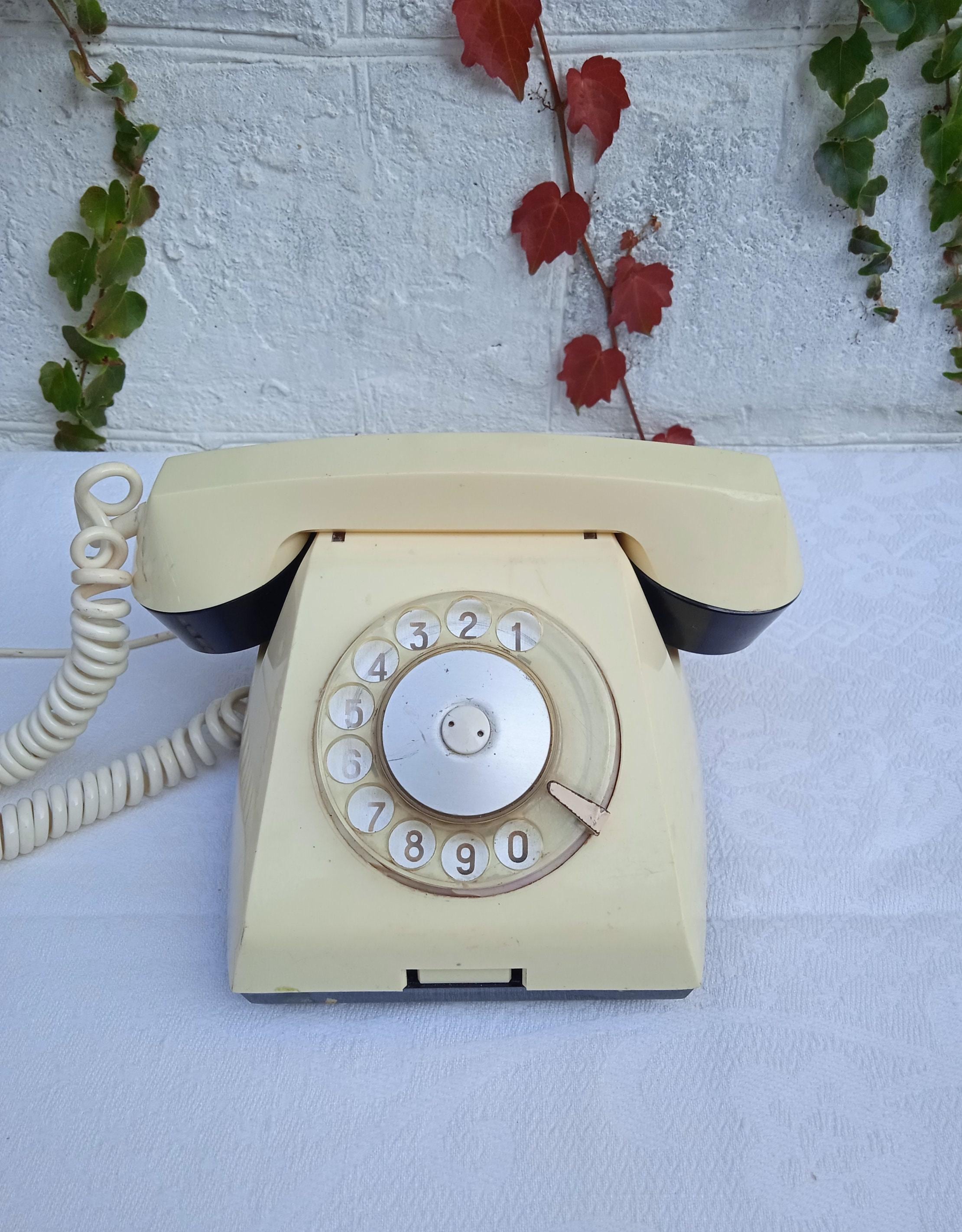 Vintage Rotary Dial Desk Phone - Retro Telephone - Unique Decor
