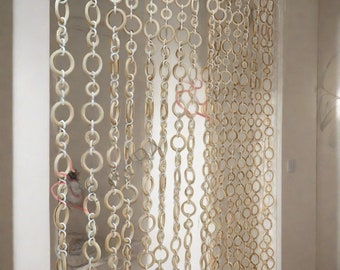 Natural Elegance: Custom Made Wooden Bead Door Curtains for Privacy and Style