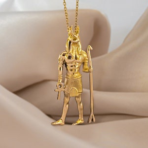 18K Gold Anubis Pendant, God of Mummification, Solid Gold Anubis Necklace, Anubis Jewelry