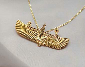 18K Gold Isis Pendant, Goddess Isis, Egyptian Isis Jewelry, Isis gold Pendant