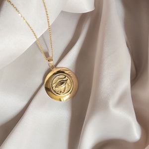 18K Gold Eye Of Ra Necklace, Eye Of Horus Pendant, Egyptian necklace, Protection jewelry